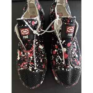 Ecko Red Poppy 160L Graffiti Slip On Laceless Sneakers Women Size 7 Black Rhino